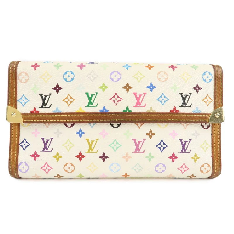 Ladies Louis Vuitton shoulder bags with a single - handle silhouetteLouis Vuitton Multi Color Porte Trezor International Wallet M92659