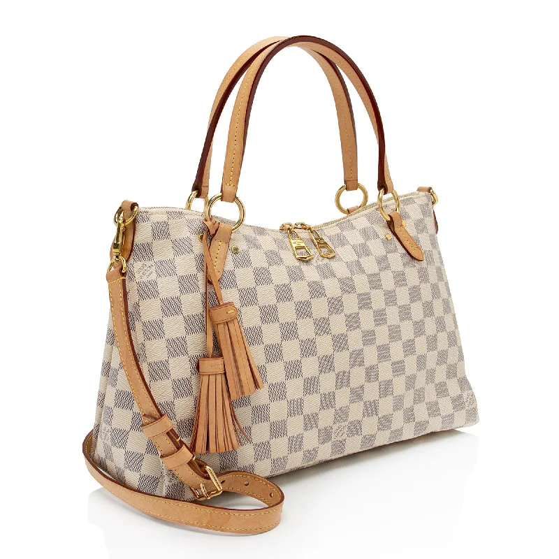 Ladies Louis Vuitton shoulder bags with a magnetic - closure flap for easeLouis Vuitton Damier Azur Lymington Tote (iNXvC2)