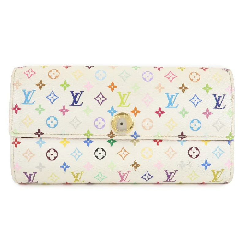 Ladies Louis Vuitton shoulder bags with a wide - width strap for comfortLouis Vuitton Monogram Multicolor Portefeuille Sarah Wallet M93532