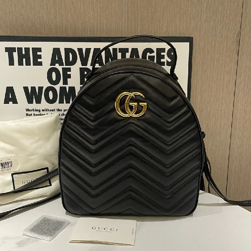 Women Gucci crossbody bags with a printed floral patternGucci Marmont Leather Backpack