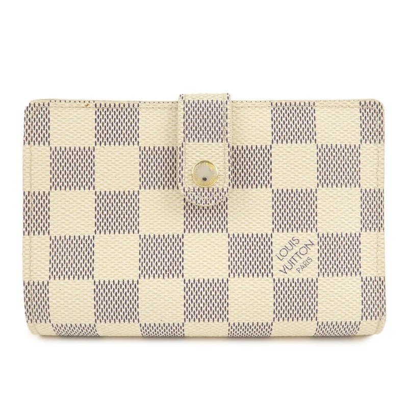 Louis Vuitton handbags with a beaded trim for a touch of glamourLouis Vuitton Damier Azur Portefeuille Viennois Wallet N61676