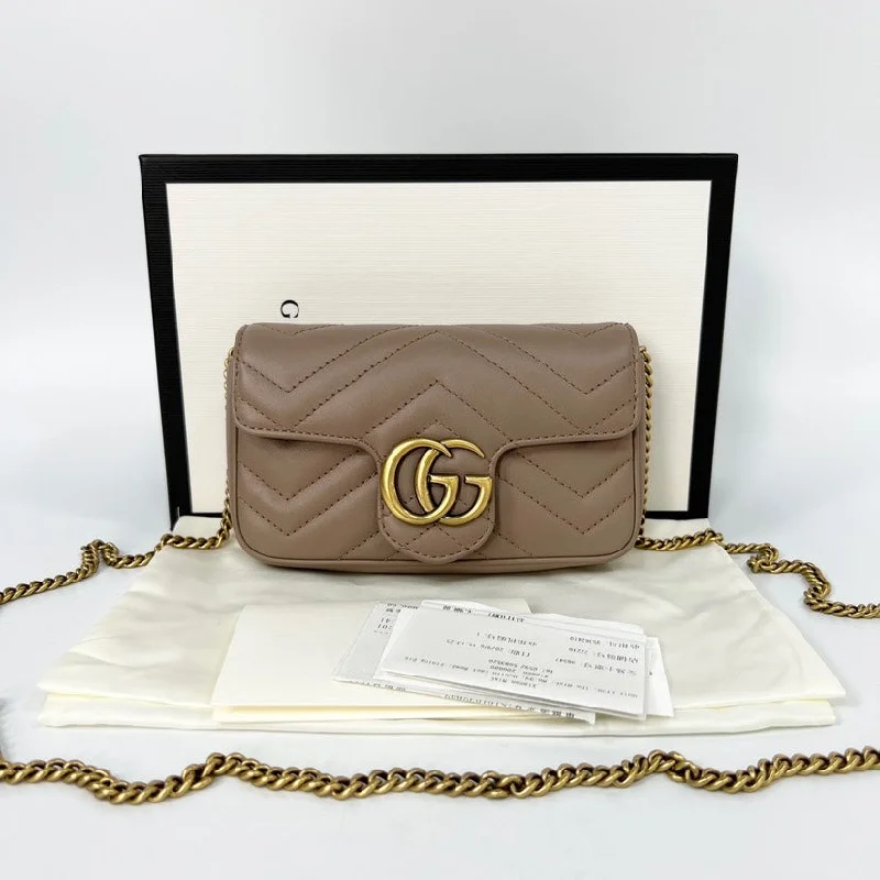 Ladies Gucci Dionysus bags with a chain - link shoulder strapGucci Marmont Mini Brown Leather Shoulder Bag 16.5x10x5cm