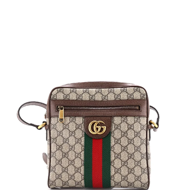 Gucci Marmont bags for women with a contrast - colored interiorOphidia Messenger Bag GG Coated Canvas Small