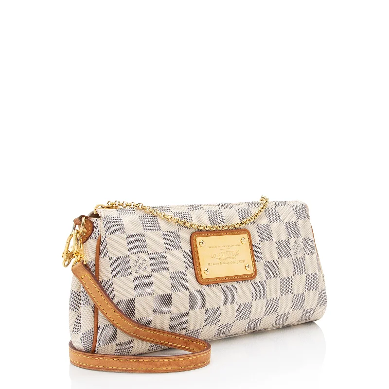 Ladies Louis Vuitton Petite Malle bags with a star - shaped charm for cutenessLouis Vuitton Damier Azur Eva Clutch (GmuHNh)