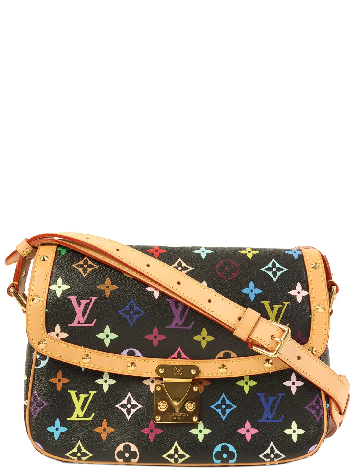 Louis Vuitton bags with a magnetic snap closure for easy accessLOUIS VUITTON 2004 Made Monogram Multi Color Sologne Noir