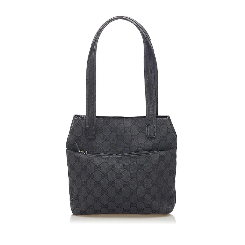 Gucci tote bags for women with a double - handle designGucci GG Canvas Tote Bag (SHG-18348)