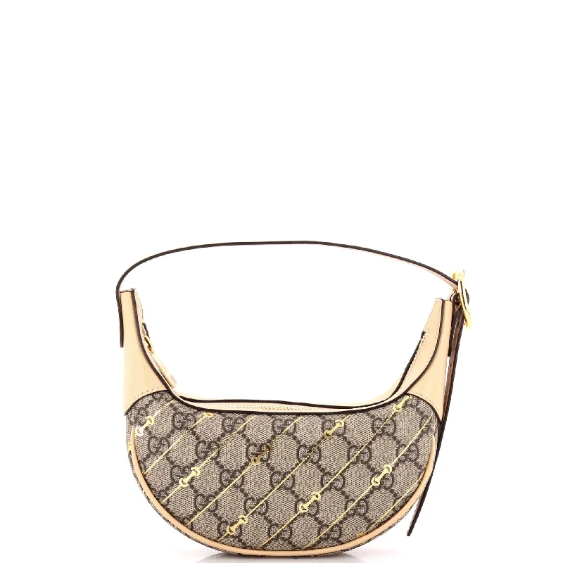 Women Gucci crossbody bags with a woven leather strapOphidia Zip Hobo Print GG Coated Canvas Mini