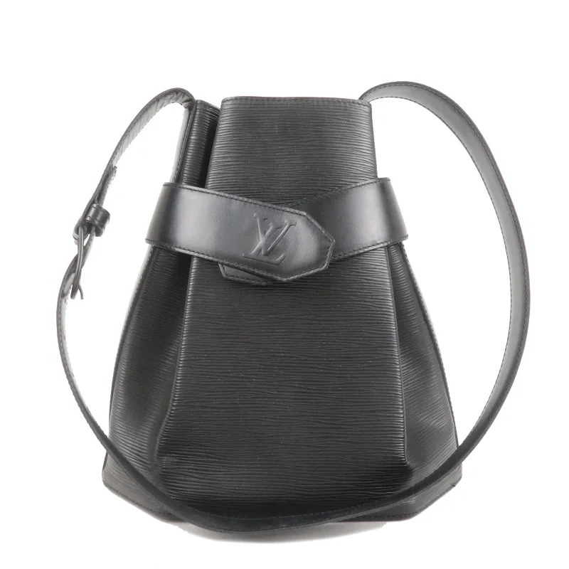 Louis Vuitton bags with a front - flap pocket for quick - access itemsLouis Vuitton Epi Sac D'epaule PM Bucket Bag Noir Black M80157