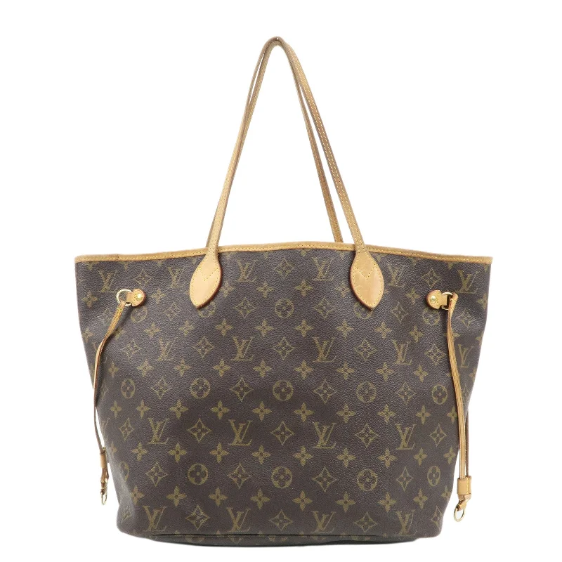 Ladies Louis Vuitton shoulder bags with a single - handle silhouetteLouis Vuitton Monogram Neverfull MM Tote Bag Brown M40156