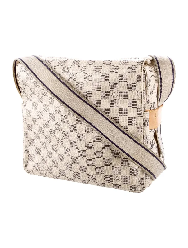 Louis Vuitton bags with a zippered interior pocket for better organizationLOUIS VUITTON DAMIER AZUR NAVIGLIO MESSENGER BAG