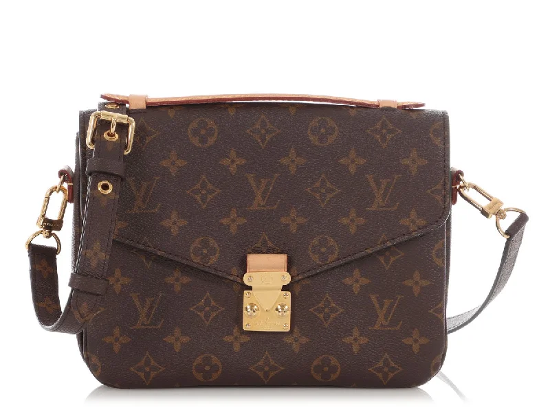 Louis Vuitton handbags with a patent - leather finish for a shiny lookLouis Vuitton Monogram Pochette Métis