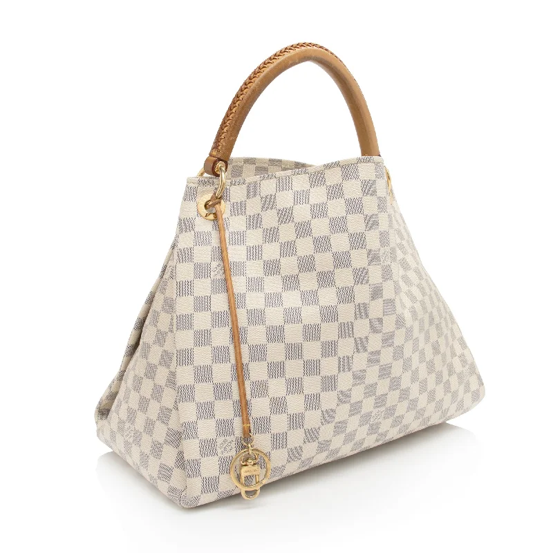 Louis Vuitton Twist bags with the iconic LV - turnlock closureLouis Vuitton Damier Azur Artsy MM Shoulder Bag (X12eKK)