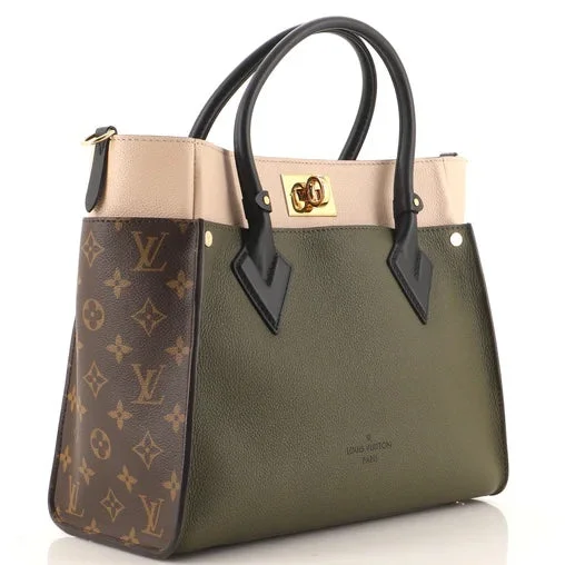 Louis Vuitton bags with a snap - button closure and a decorative charm for styleLOUIS VUITTON ON MY SIDE MONOGRAM MM TOTE