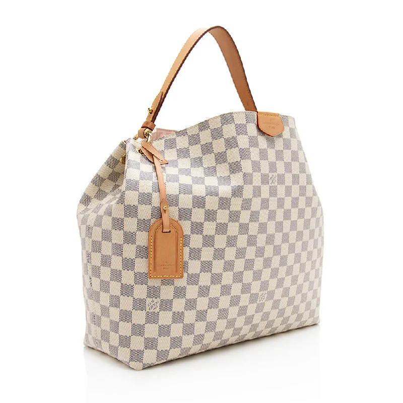 Louis Vuitton Alma bags with a leather - wrapped handle for a luxurious feelLouis Vuitton Damier Azur Graceful MM Hobo (21753)