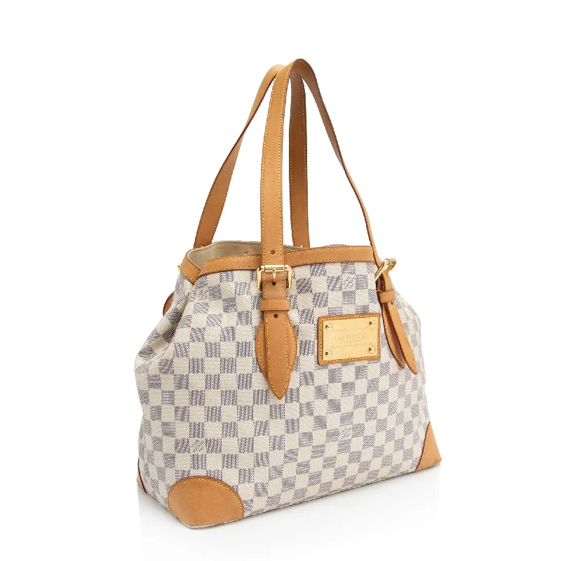 Louis Vuitton handbags with a metal - framed clasp for durabilityLouis Vuitton Damier Azur Hampstead MM Tote (YxFohX)