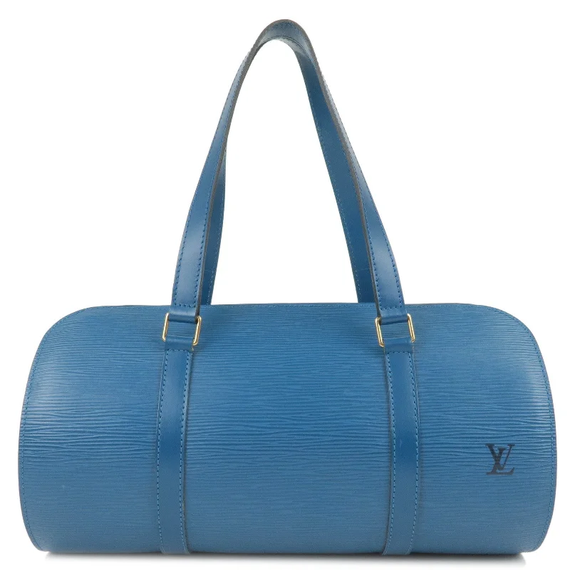 Louis Vuitton bags with a detachable mirror inside for on - the - go touch - upsLouis Vuitton Epi Soufflot Shoulder Bag Toledo Blue M52225