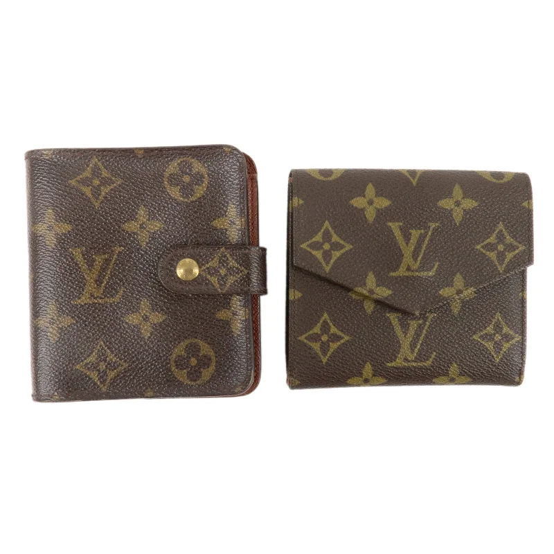 Ladies Louis Vuitton Petite Malle bags with a star - shaped charm for cutenessLouis Vuitton Set of 2 Monogram Compact Wallet M61667 M61660