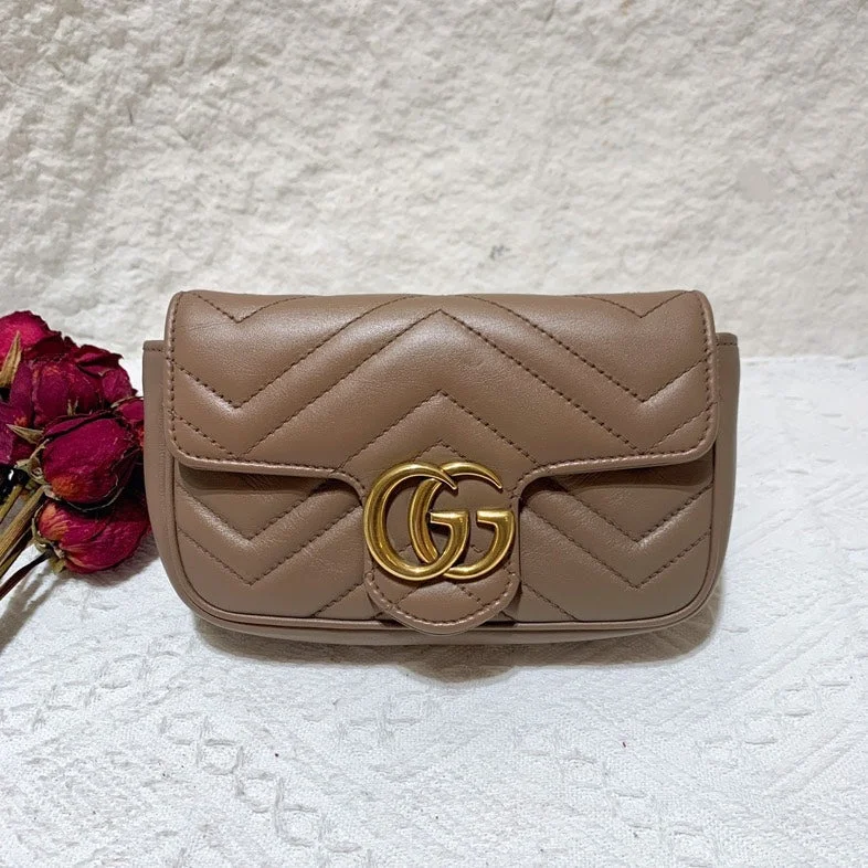 Gucci tote bags for women with a spacious interiorGucci Marmont Mini Beige Chevron Leather Bag