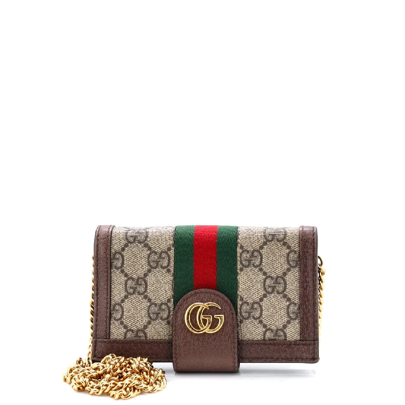 Gucci backpacks for women with a sleek silhouetteOphidia Chain Wallet GG Coated Canvas