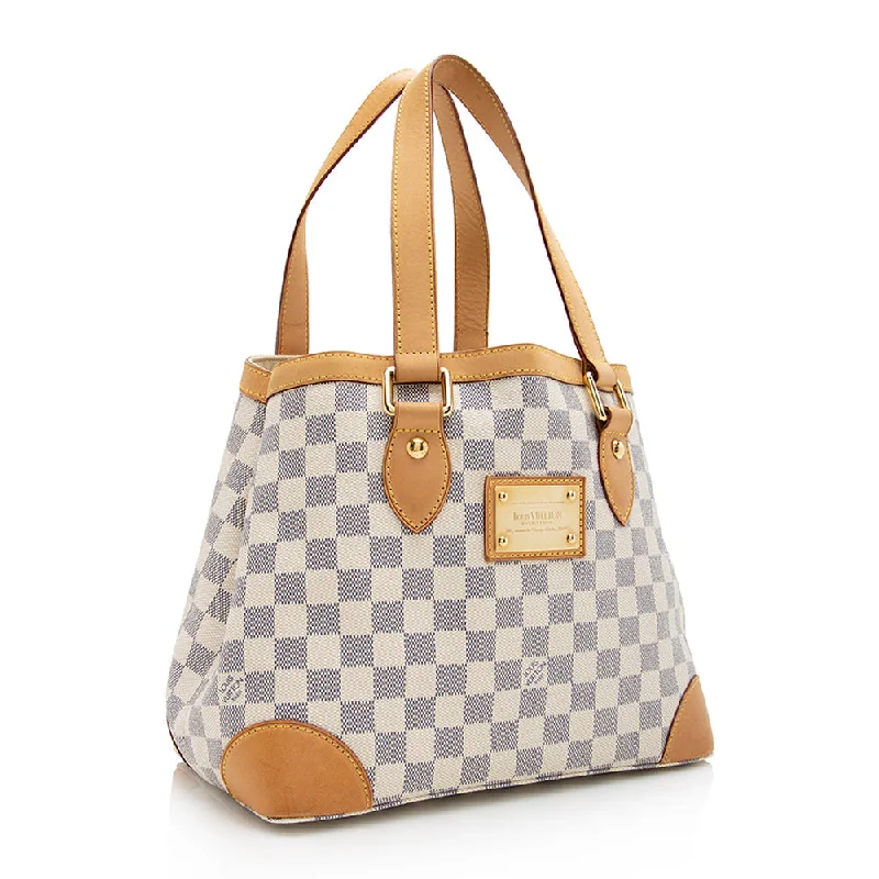 Louis Vuitton bags with a detachable mobile phone holder for convenienceLouis Vuitton Damier Azur Hampstead PM Tote (21257)