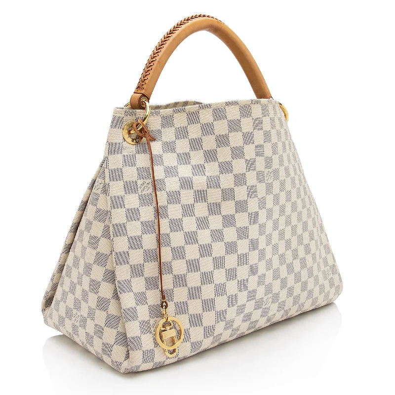 Louis Vuitton Alma bags featuring the signature top - handle designLouis Vuitton Damier Azur Artsy MM Shoulder Bag (2DoCfw)