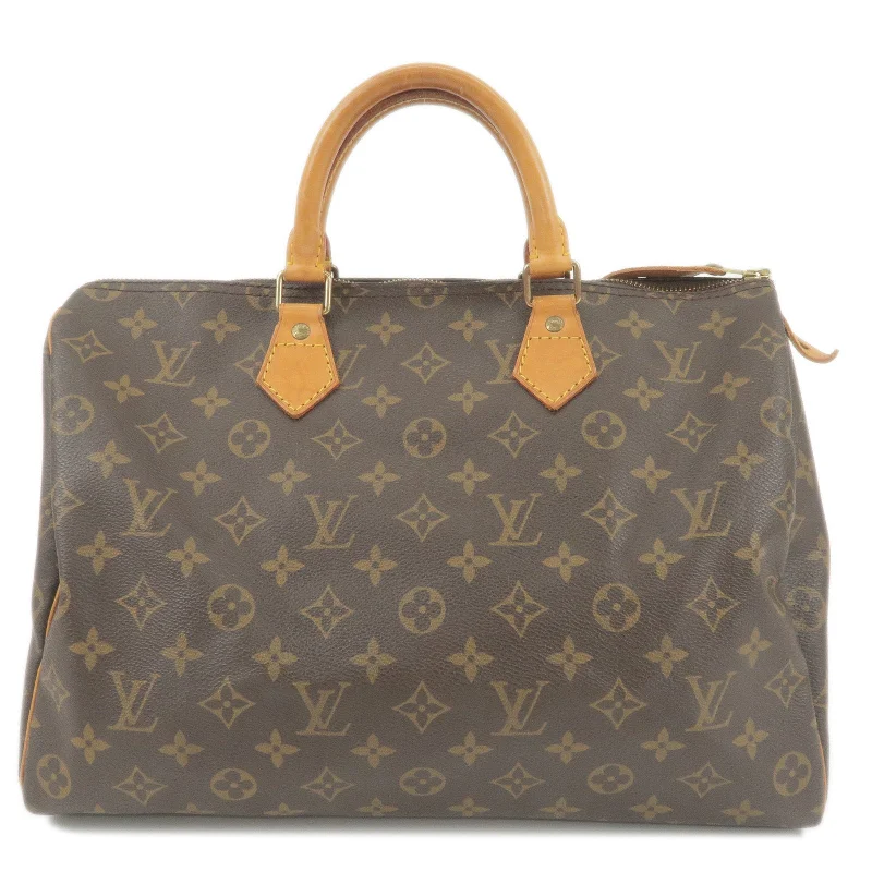 Louis Vuitton handbags with a back - zip pocket for storing valuablesLouis Vuitton Monogram Speedy 35 Hand Bag Boston Bag M41524