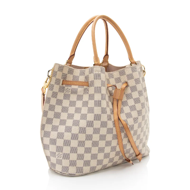 Ladies Louis Vuitton shoulder bags with a tassel decoration for charmLouis Vuitton Damier Azur Girolata Tote (2cIloB)