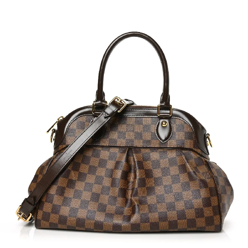 Ladies Louis Vuitton Capucines bags with a detachable shoulder strapLOUIS VUITTON DAMIER EBENE TREVI PM