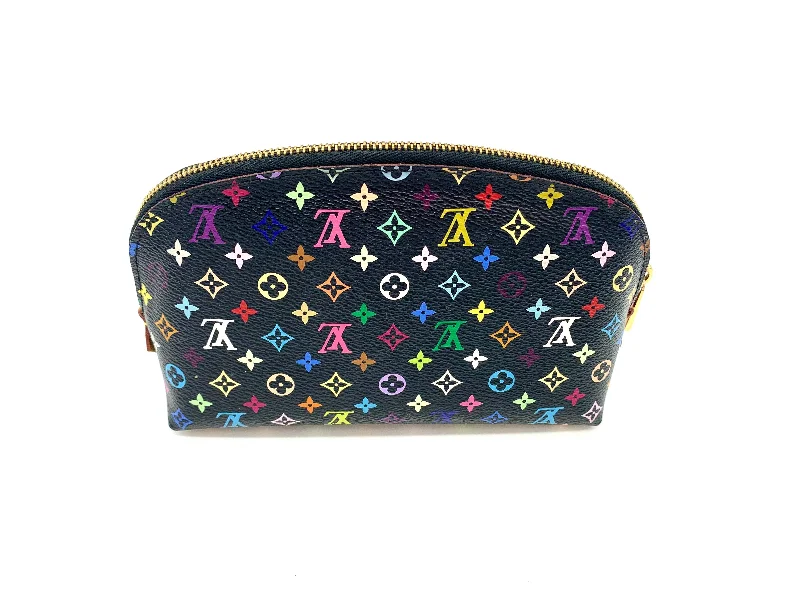 Louis Vuitton handbags with a metal - framed clasp for durabilityLOUIS VUITTON MULTICOLOR MONOGRAM COSMETIC POUCH