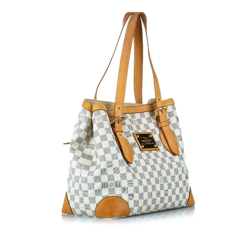 Louis Vuitton bags with a front - zip pocket for small items like keysLouis Vuitton Damier Azur Hampstead PM (19789)