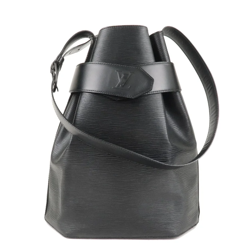 Louis Vuitton backpacks with a sleek, minimalist design for styleLouis Vuitton Epi Sac D'epaule GM Bucket Bag Noir Black M80155