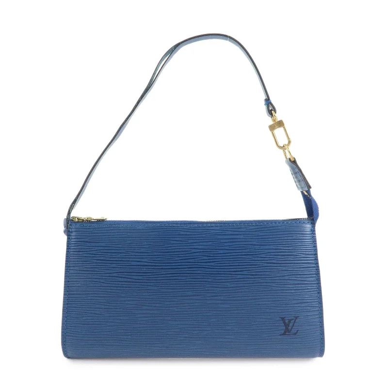 Louis Vuitton bags with a chain - link trim and a leather body for a modern edgeLouis Vuitton Epi Pochette Accessoires OldStyle Toledo Blue M52947