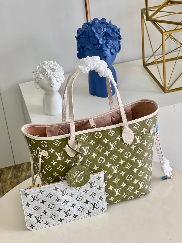 Louis Vuitton handbags with a patent - leather finish for a shiny lookLouis Vuitton Neverfull MM  Tote Bag