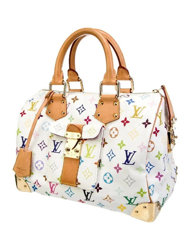 Louis Vuitton crossbody bags with a woven leather strap for textureLOUIS VUITTON X TAKASHI MURAKAMI MULTICOLOR MONOGRAM LIMITED EDITION SPEEDY 30 HANDBAG