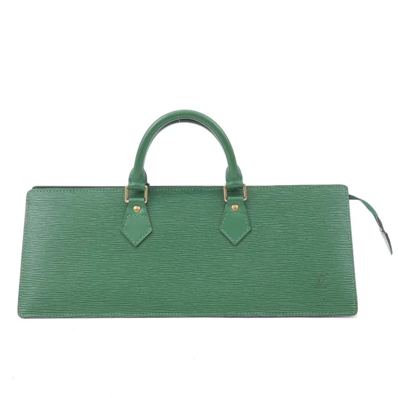 Ladies Louis Vuitton shoulder bags with a tassel decoration for charmLouis Vuitton Epi Sac Triangle Hand Bag Borneo Green M52094