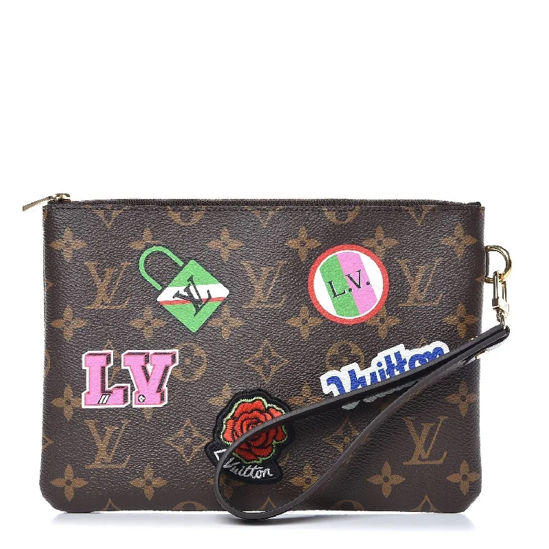 Louis Vuitton bags with a zippered interior pocket for better organizationLOUIS VUITTON LIMITED EDITION MONOGRAM PATCH CITY WRISTLET/ CLUTCH BAG