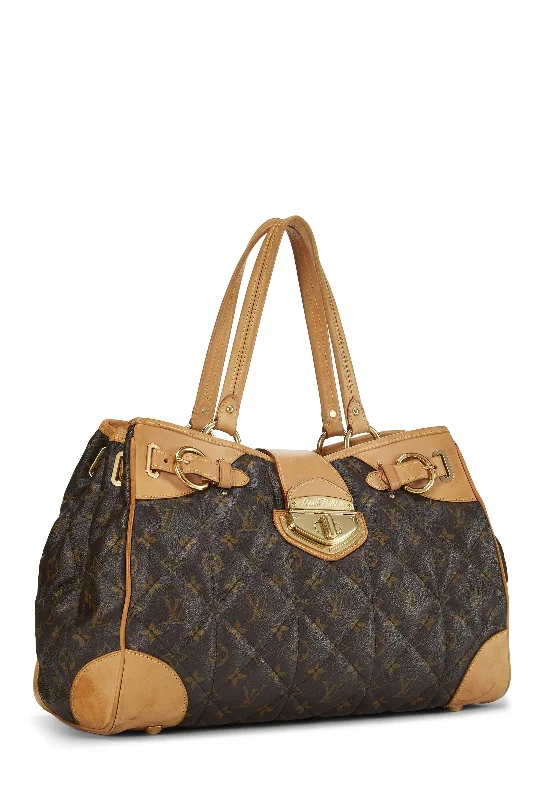 Louis Vuitton bags with a zippered interior pocket for better organizationLOUIS VUITTON QUILTED MONOGRAM ETOILE CANVAS SHOPPER BAG