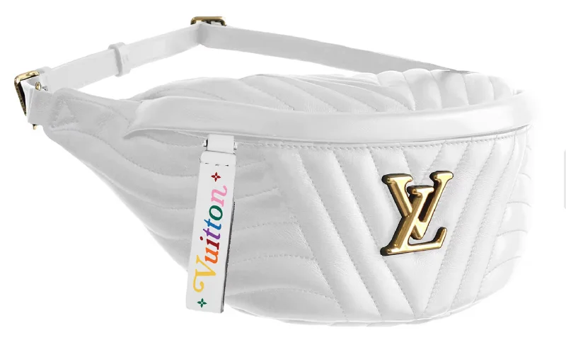 Ladies Louis Vuitton shoulder bags with a tassel decoration for charmLOUIS VUITTON QUILTED CALFSKIN NEW WAVE BUMBAG