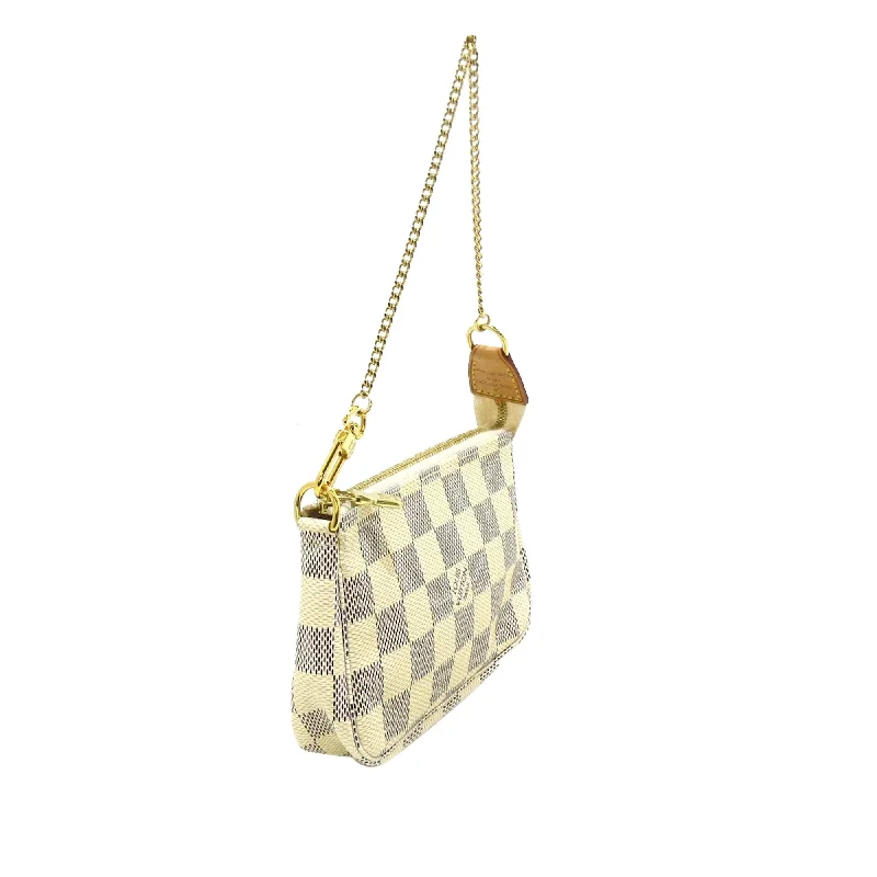 Louis Vuitton handbags with a back - zip pocket for storing valuablesLouis Vuitton Damier Azur Mini Pochette Accessoires (XshSRx)