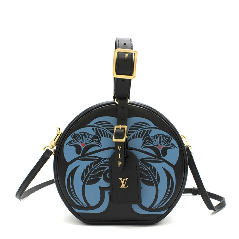 Ladies Louis Vuitton Petite Malle bags with a star - shaped charm for cutenessLOUIS VUITTON ANACHRO BLEU PETITE BOITE CHAPEAU BAG