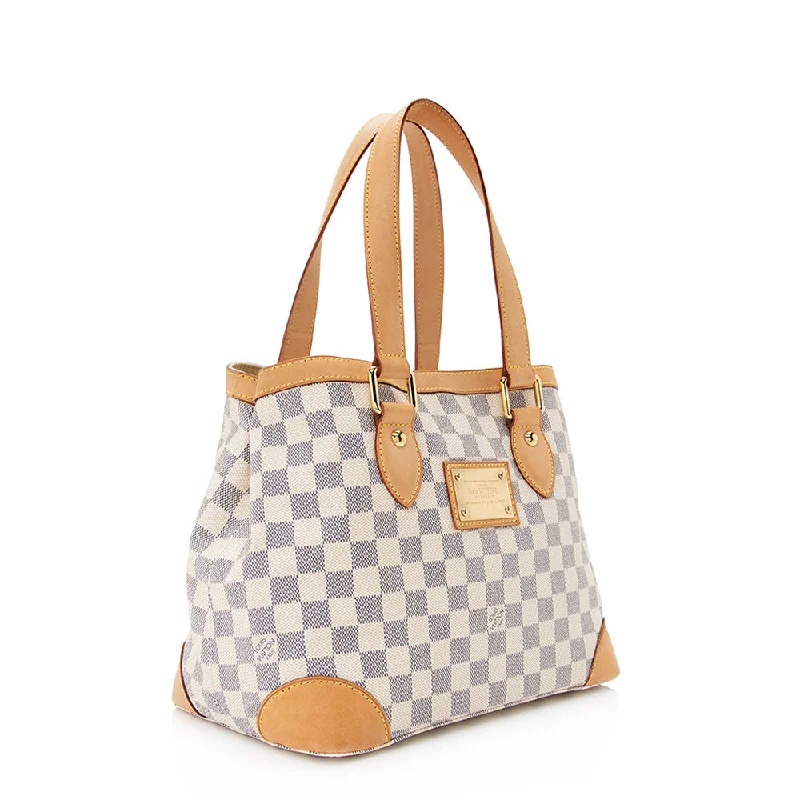 Louis Vuitton tote bags with a spacious interior and multiple pocketsLouis Vuitton Damier Azur Hampstead PM Tote (20601)