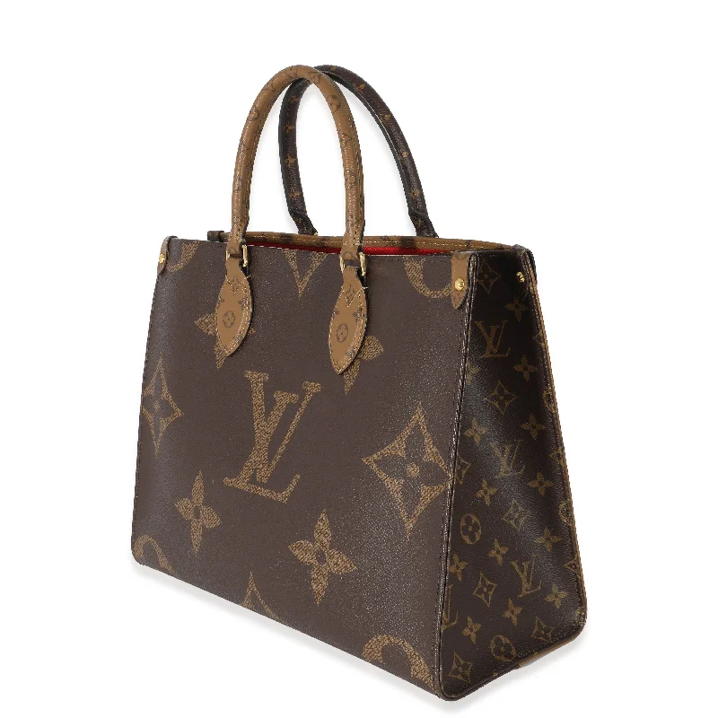 Ladies Louis Vuitton Capucines bags with gold - toned hardwareLouis Vuitton Giant Reverse Monogram Canvas Onthego MM