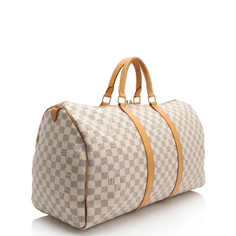 Louis Vuitton backpacks with a multi - pocket organization for functionalityLouis Vuitton Damier Azur Keepall 50 Duffle Bag (pwEGPv)