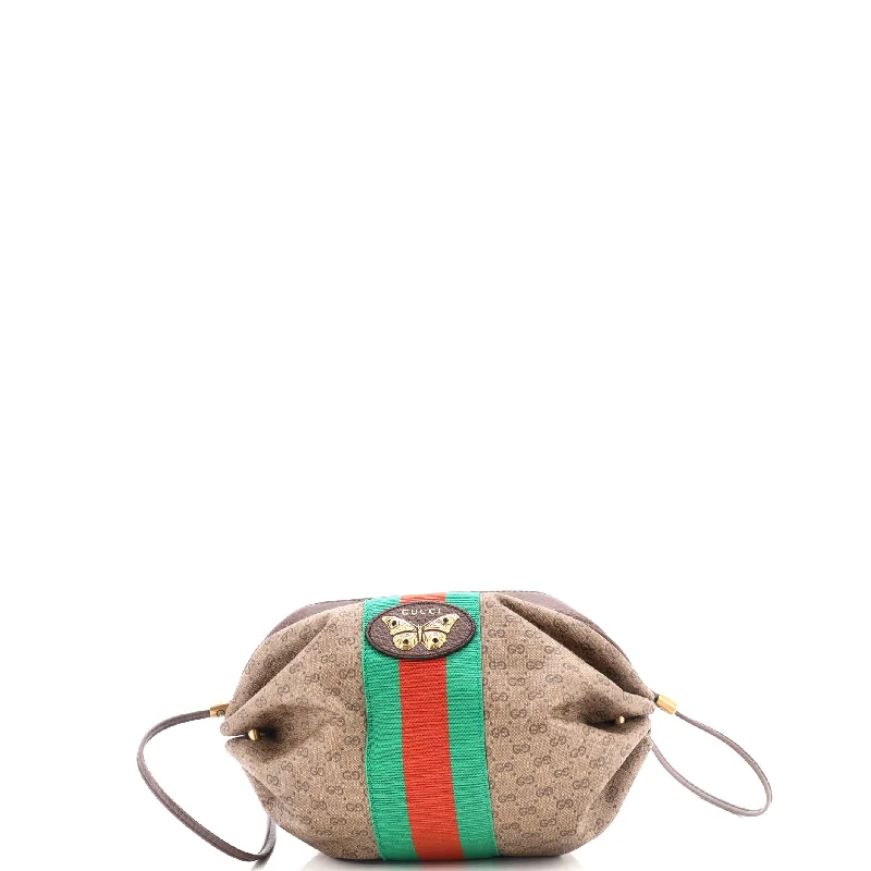 Women Gucci bags with a chain - link trim and a leather bodyWeb Butterfly Candy Crossbody Bag Mini GG Coated Canvas