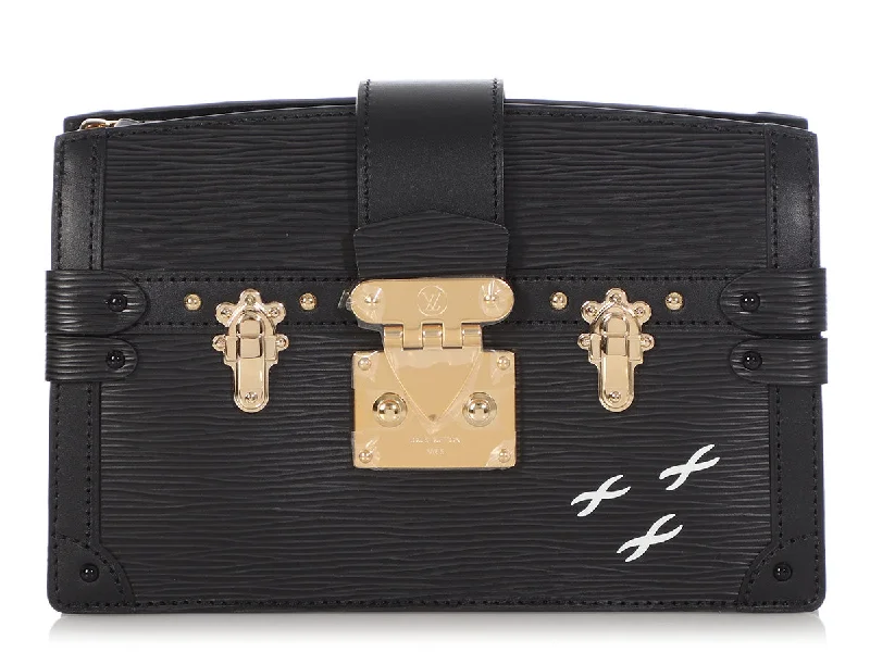 Louis Vuitton bags with a front - flap pocket for quick - access itemsLouis Vuitton Black Epi Trunk Clutch