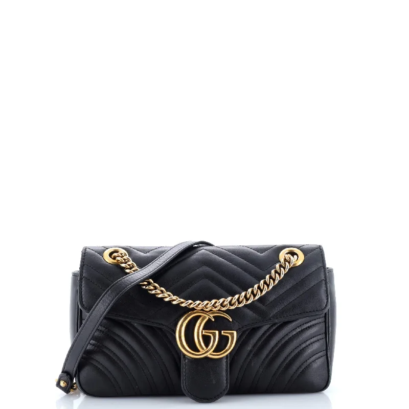 Women Gucci tote bags in GG Supreme canvas for a branded feelGG Marmont Flap Bag Matelasse Leather Small