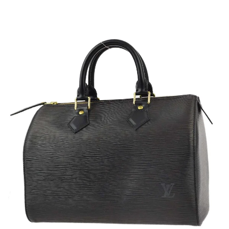 Louis Vuitton handbags with a patent - leather finish for a shiny lookLouis Vuitton 2002 Black Epi Speedy 25 Handbag M43012