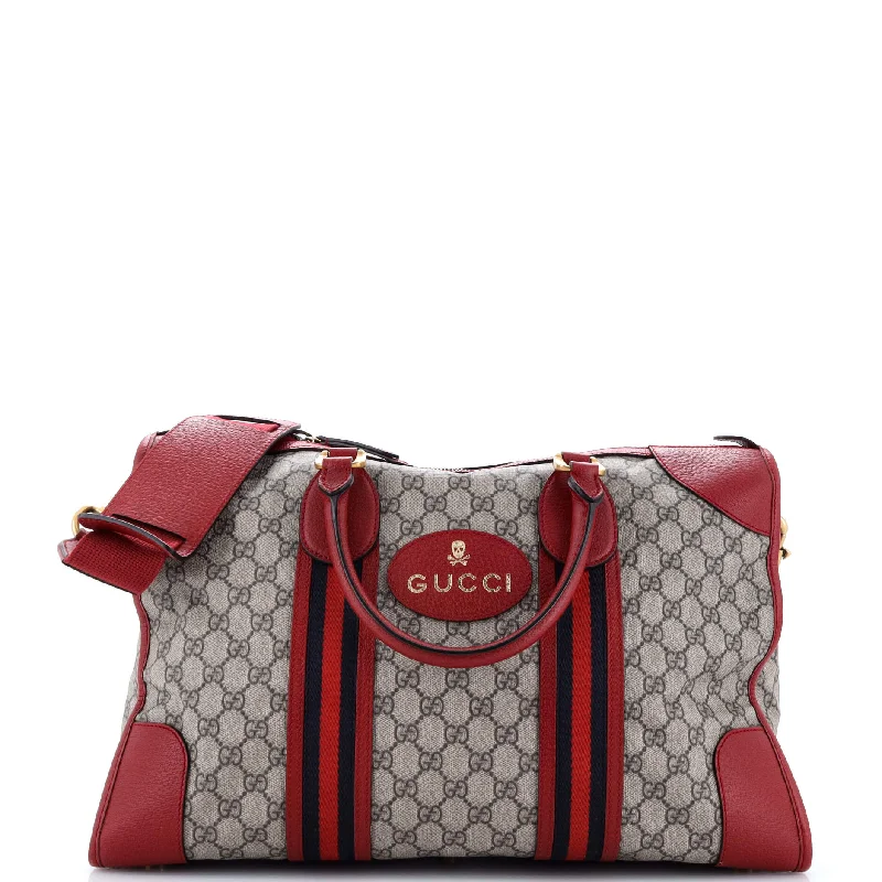 Ladies Gucci shoulder bags with a single - handle designNeo Vintage Web Duffle Bag GG Coated Canvas Medium