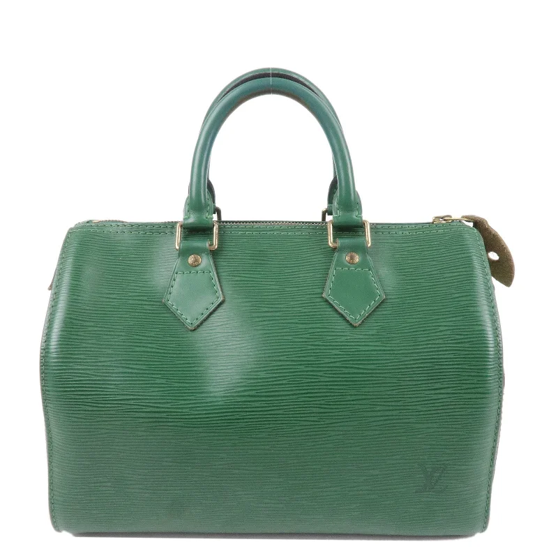 Louis Vuitton handbags with a metal - framed clasp for durabilityLouis Vuitton Epi Speedy 25 Hand Boston Bag Borneo Green M43014