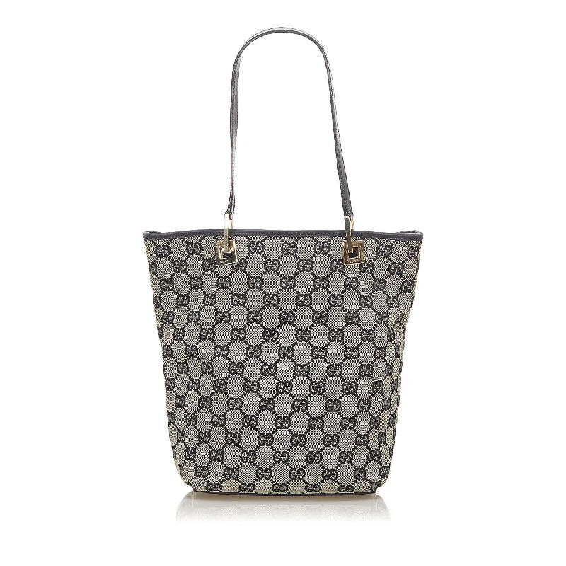 Women Gucci Sylvie bags with a monogram - embossed leatherGucci GG Canvas Tote Bag (SHG-18977)